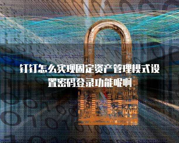 钉钉怎么实现固定资产管理模式设置密码登录功能呢啊