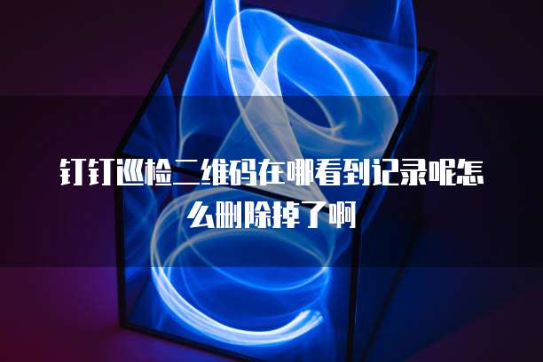 钉钉巡检二维码在哪看到记录呢怎么删除掉了啊