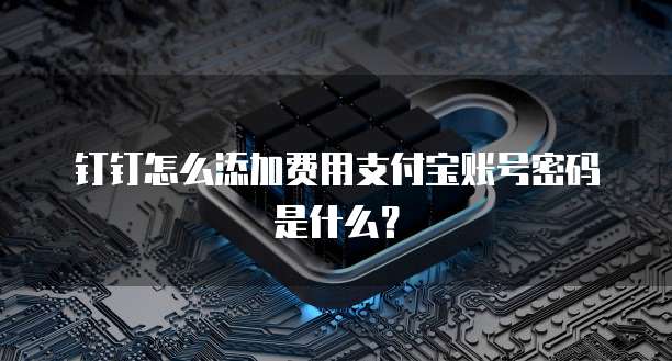 钉钉怎么添加费用支付宝账号密码是什么?