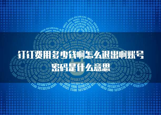 钉钉费用多少钱啊怎么退出啊账号密码是什么意思