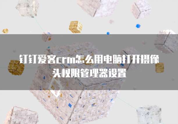 钉钉爱客crm怎么用电脑打开摄像头权限管理器设置