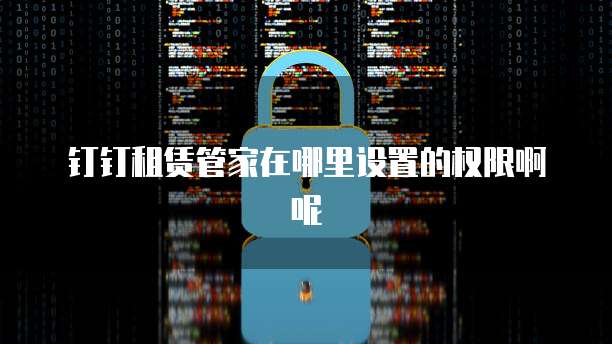 钉钉租赁管家在哪里设置的权限啊呢