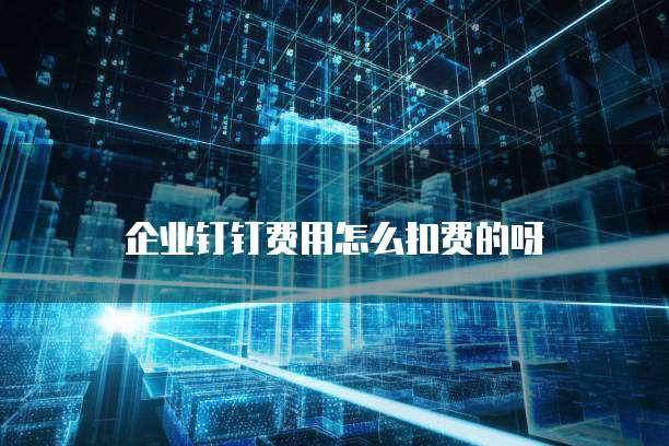 企业钉钉费用怎么扣费的呀