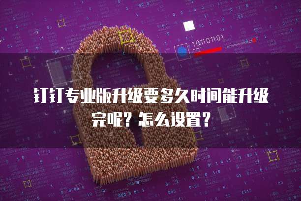 钉钉专业版升级要多久时间能升级完呢?怎么设置?