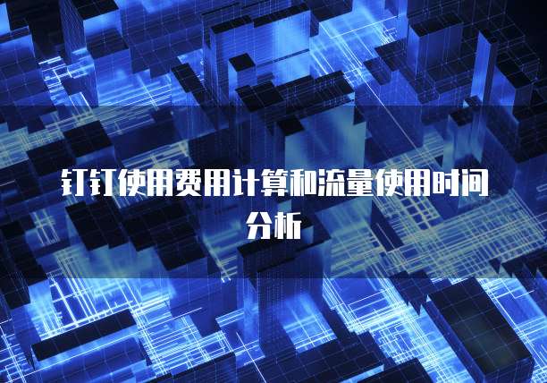 钉钉使用费用计算和流量使用时间分析