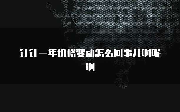 钉钉一年价格变动怎么回事儿啊呢啊