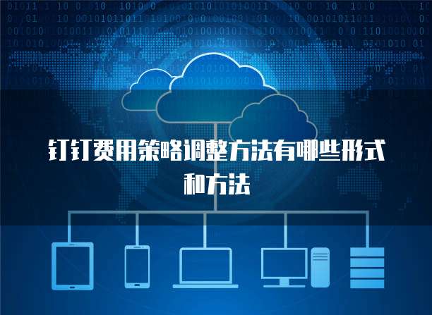 钉钉费用策略调整方法有哪些形式和方法