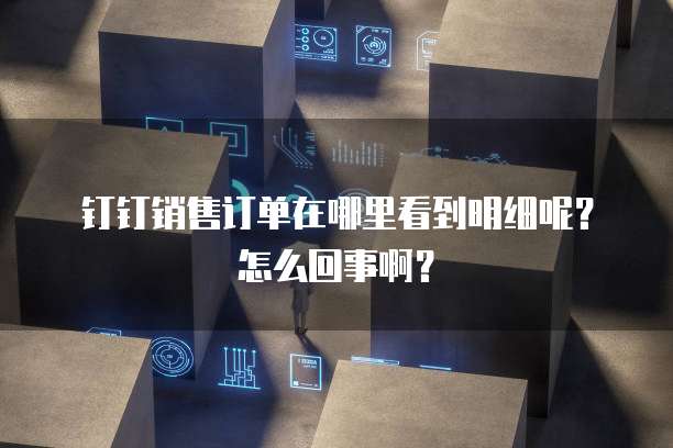 钉钉销售订单在哪里看到明细呢?怎么回事啊?