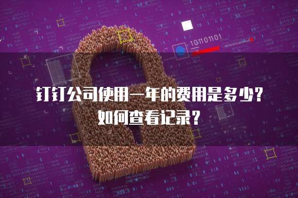 钉钉公司使用一年的费用是多少?如何查看记录?