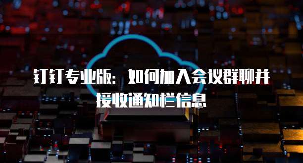 钉钉专业版:如何加入会议群聊并接收通知栏信息