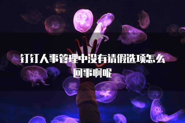 钉钉人事管理中没有请假选项怎么回事啊呢