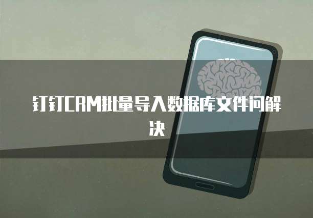 钉钉CRM批量导入数据库文件问解决