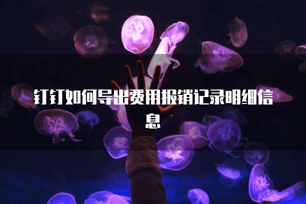 钉钉如何导出费用报销记录明细信息