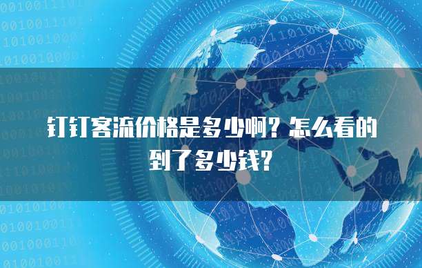 钉钉客流价格是多少啊?怎么看的到了多少钱?
