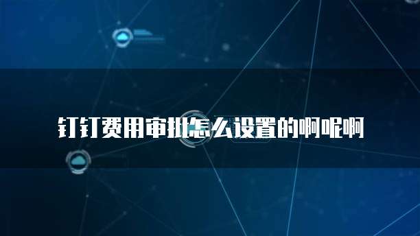 钉钉费用审批怎么设置的啊呢啊