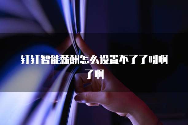 钉钉智能薪酬怎么设置不了了呀啊了啊
