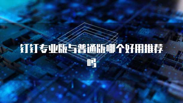 钉钉专业版与普通版哪个好用推荐吗