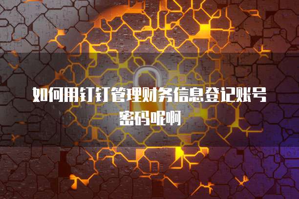 如何用钉钉管理财务信息登记账号密码呢啊
