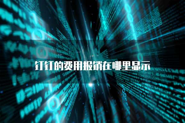 钉钉的费用报销在哪里显示