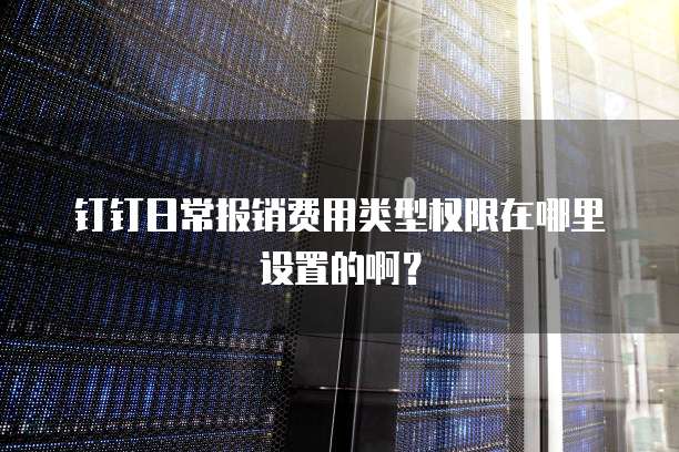 钉钉日常报销费用类型权限在哪里设置的啊?