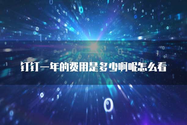 钉钉一年的费用是多少啊呢怎么看