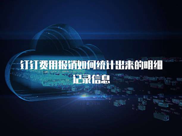 钉钉费用报销如何统计出来的明细记录信息