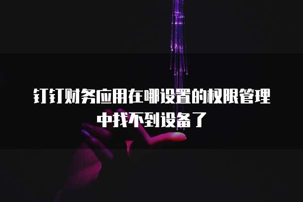 钉钉财务应用在哪设置的权限管理中找不到设备了