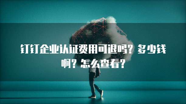 钉钉企业认证费用可退吗?多少钱啊?怎么查看?
