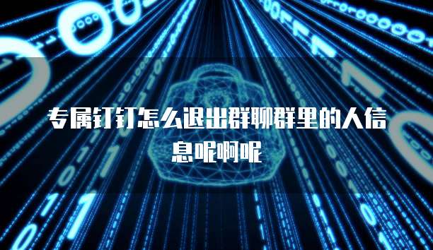 专属钉钉怎么退出群聊群里的人信息呢啊呢