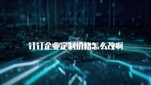 钉钉企业定制价格怎么改啊