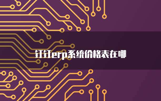 钉钉erp系统价格表在哪