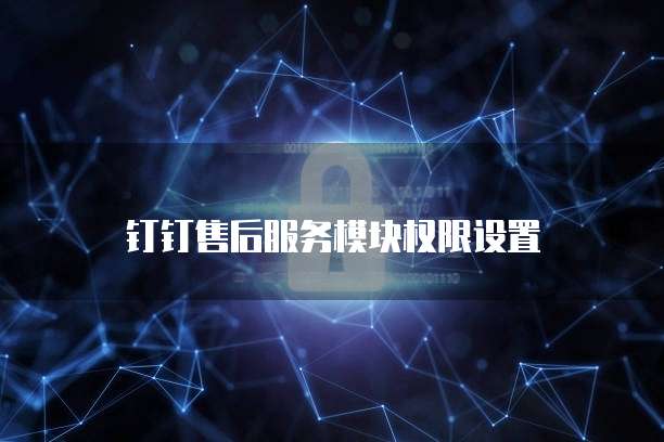 钉钉售后服务模块权限设置