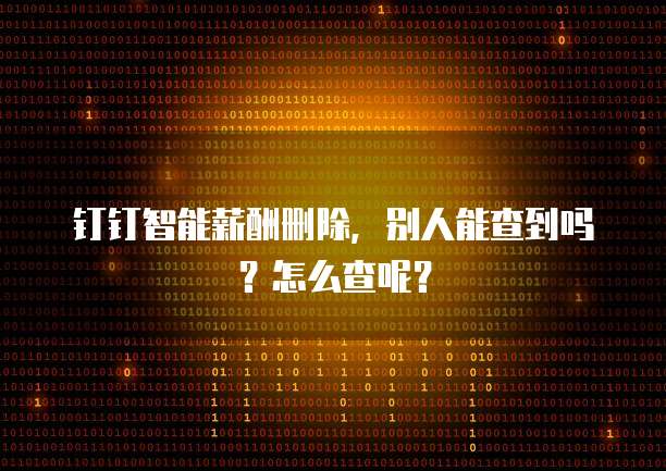 钉钉智能薪酬删除,别人能查到吗?怎么查呢?