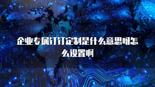 企业专属钉钉定制是什么意思呀怎么设置啊