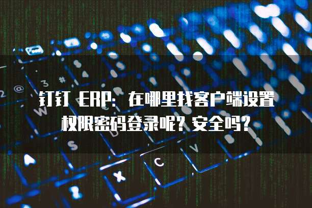 钉钉 ERP:在哪里找客户端设置权限密码登录呢?安全吗?