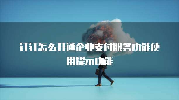 钉钉怎么开通企业支付服务功能使用提示功能