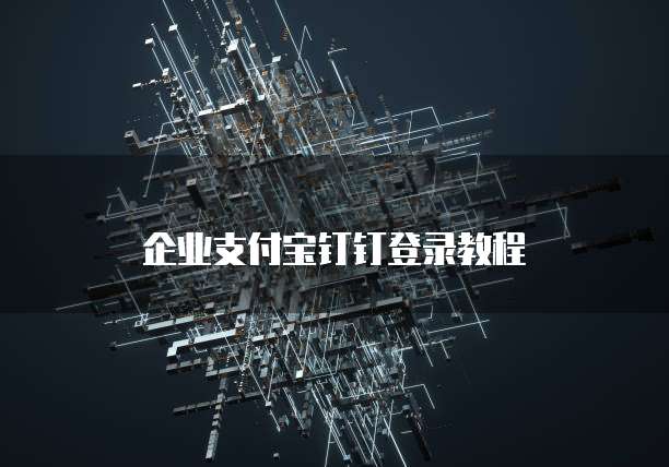 企业支付宝钉钉登录教程
