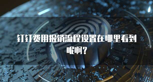 钉钉费用报销流程设置在哪里看到呢啊?