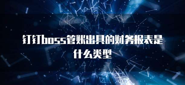 钉钉boss管账出具的财务报表是什么类型