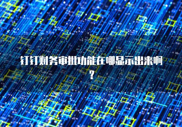 钉钉财务审批功能在哪显示出来啊?