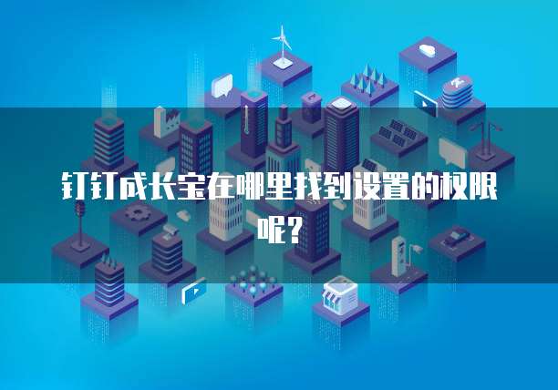钉钉成长宝在哪里找到设置的权限呢?