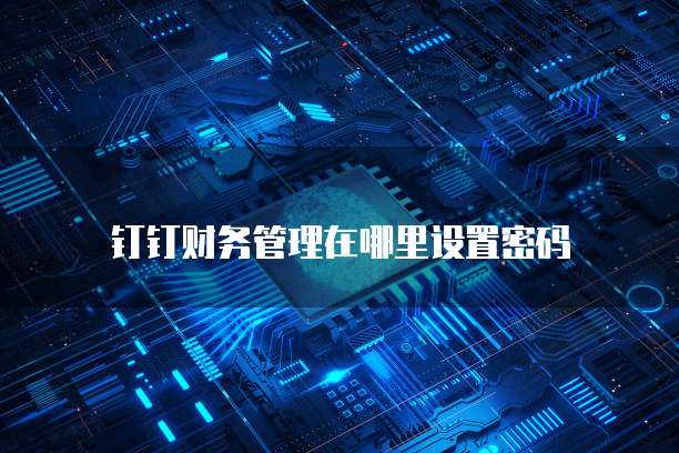 钉钉财务管理在哪里设置密码