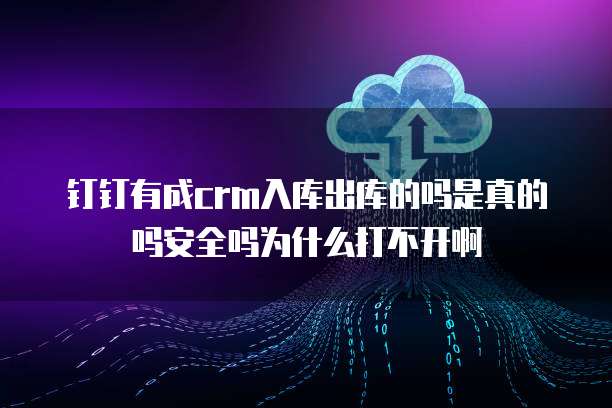 钉钉有成crm入库出库的吗是真的吗安全吗为什么打不开啊