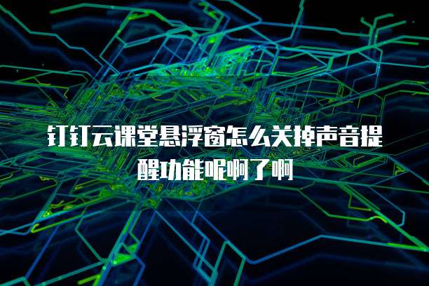 钉钉云课堂悬浮窗怎么关掉声音提醒功能呢啊了啊