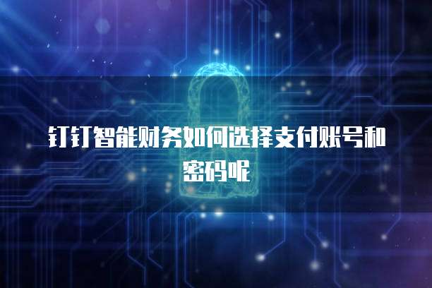 钉钉智能财务如何选择支付账号和密码呢
