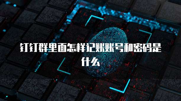钉钉群里面怎样记账账号和密码是什么