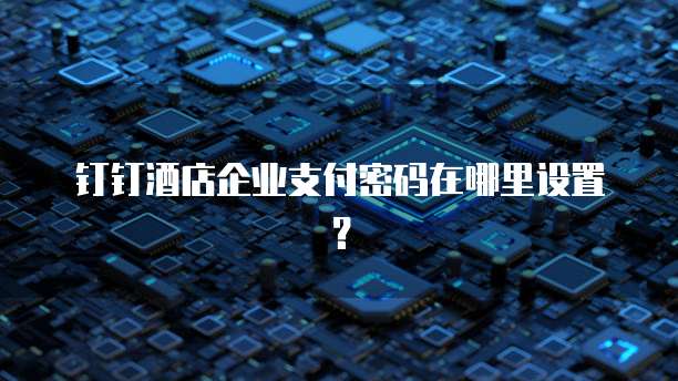 钉钉酒店企业支付密码在哪里设置?