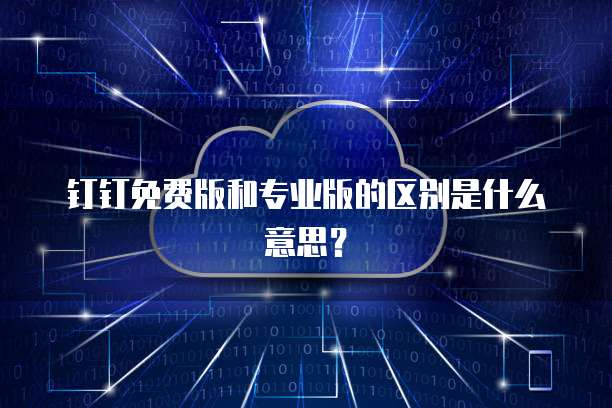 钉钉免费版和专业版的区别是什么意思?