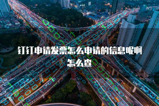 钉钉申请发票怎么申请的信息呢啊怎么查