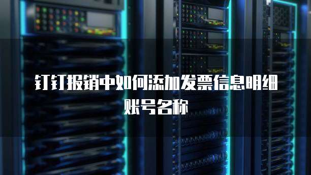 钉钉报销中如何添加发票信息明细账号名称